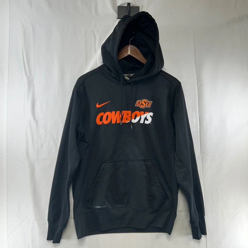 Nike Oklahoma State Cowboys Hoodie Mens M Black Therma-FIT Pullover 31170X-OC1